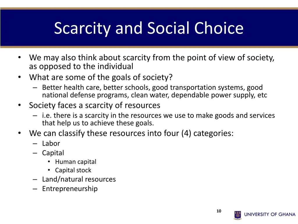 scarcity and social choice