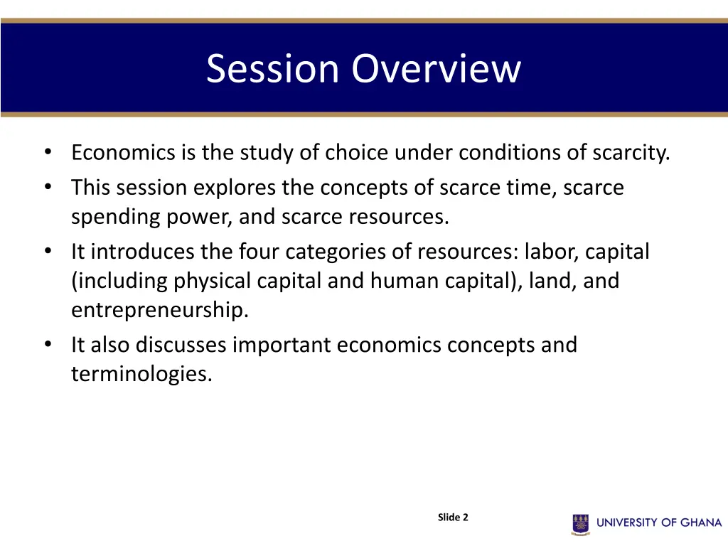 session overview