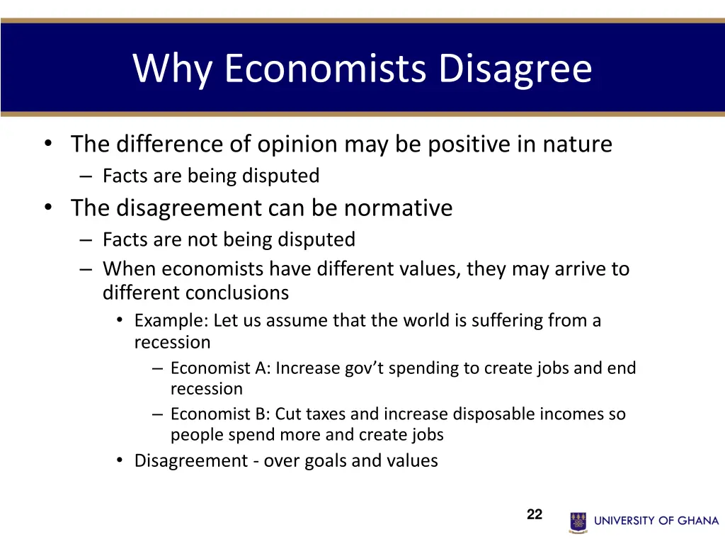 why economists disagree