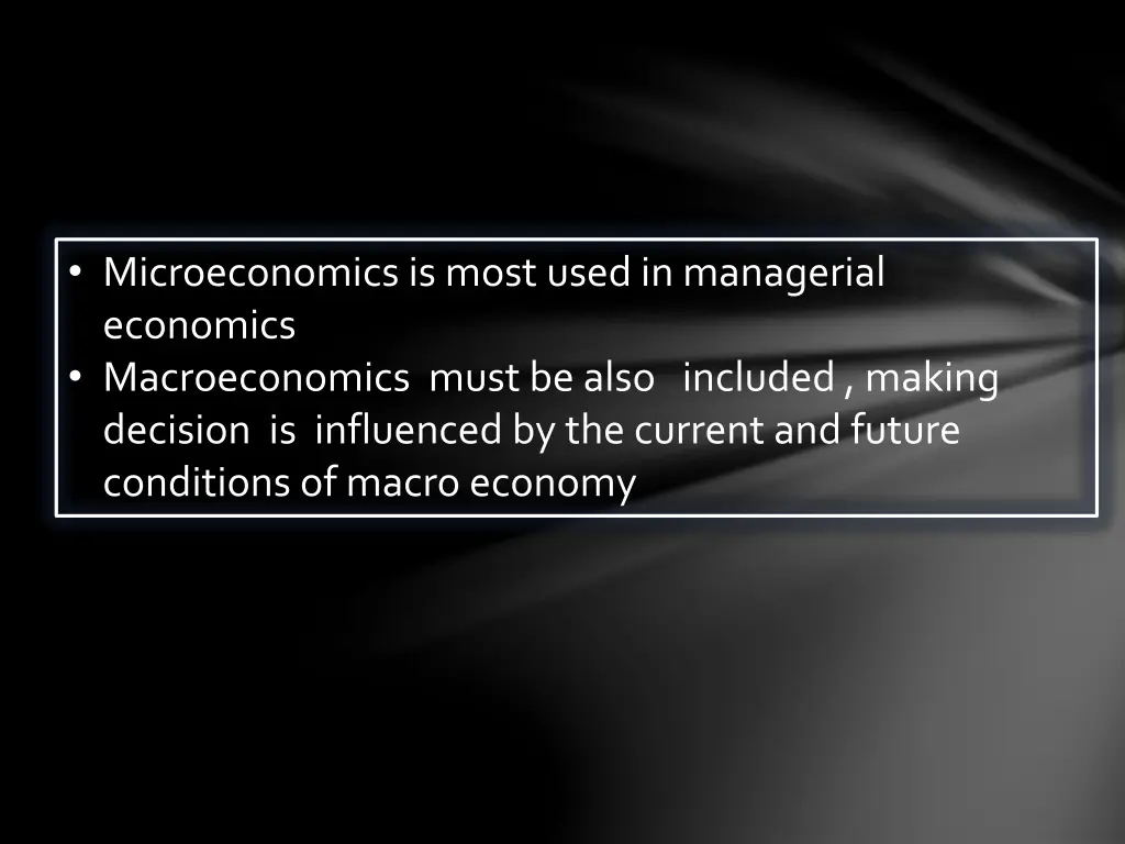 microeconomics is most used in managerial