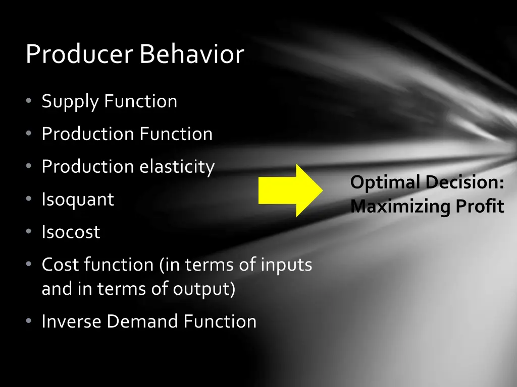 producer behavior