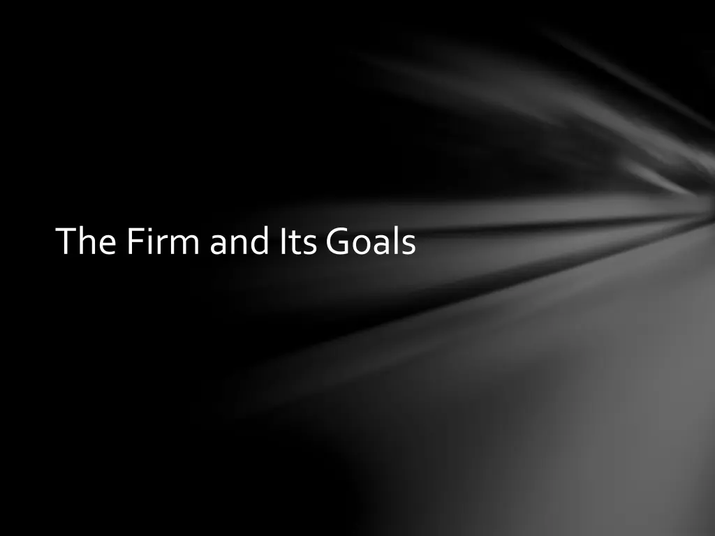 the firm and its goals
