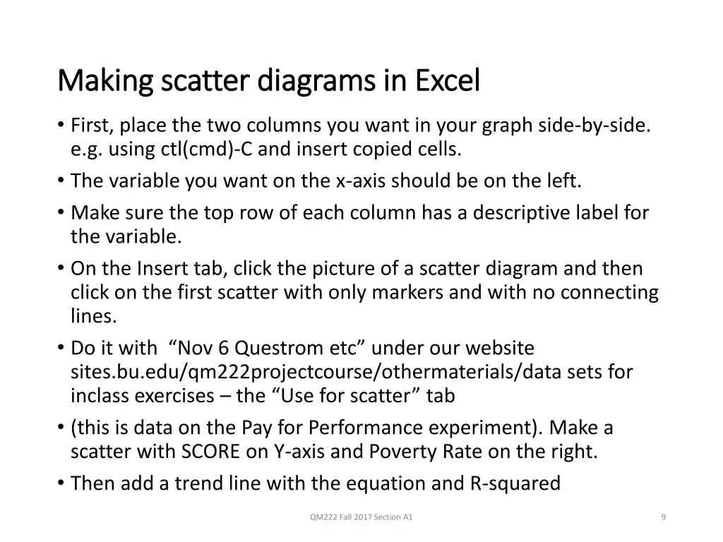 making scatter diagrams in excel making scatter