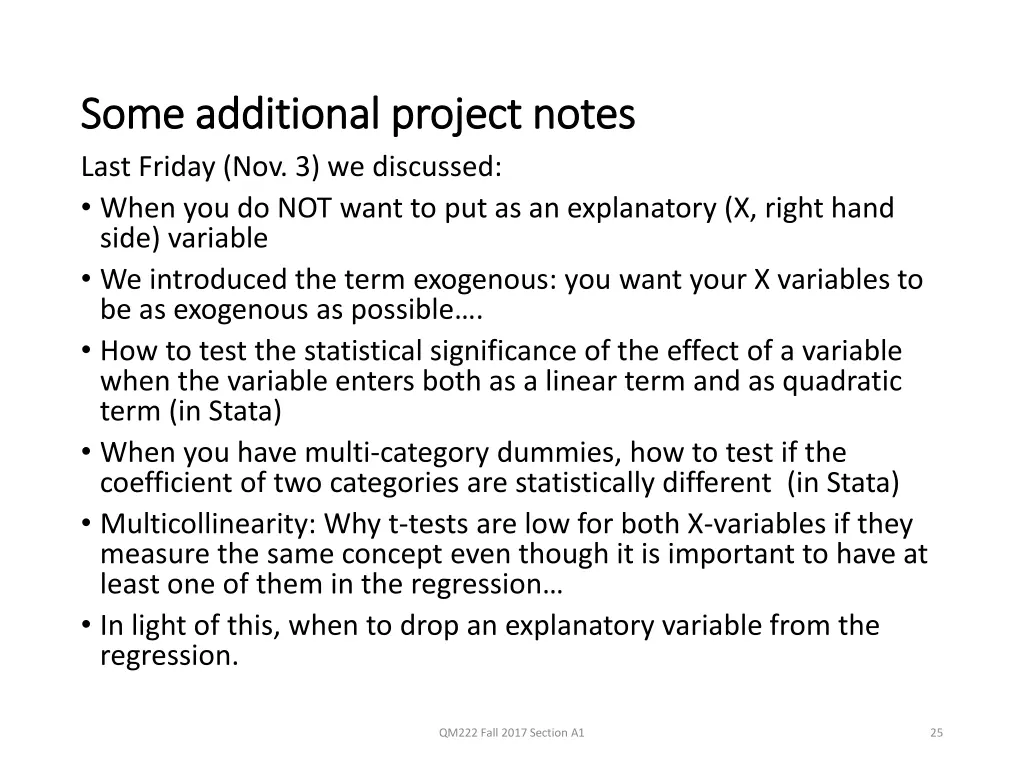 some additional project notes some additional