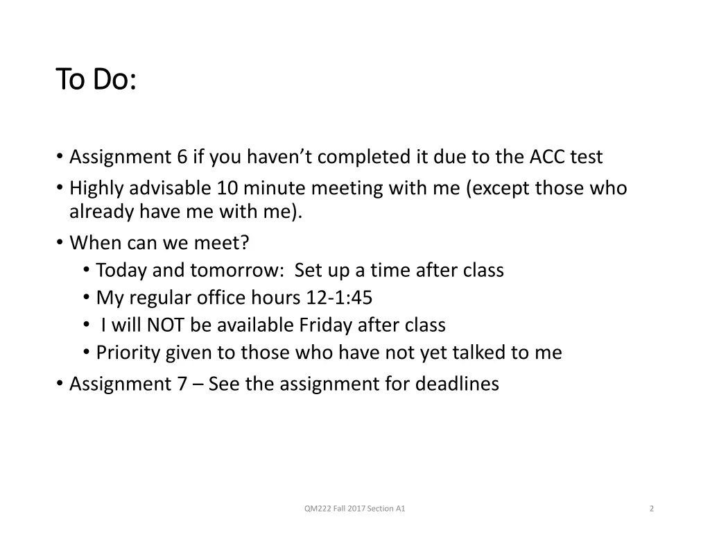 to do to do