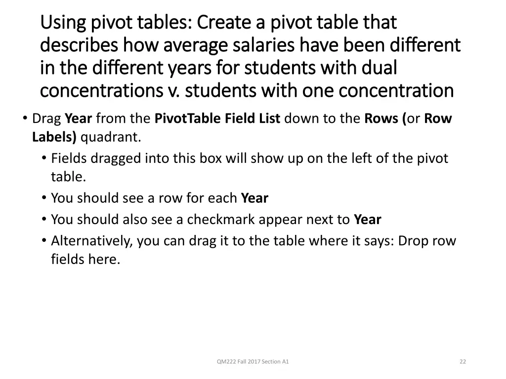 using pivot using pivot tables describes