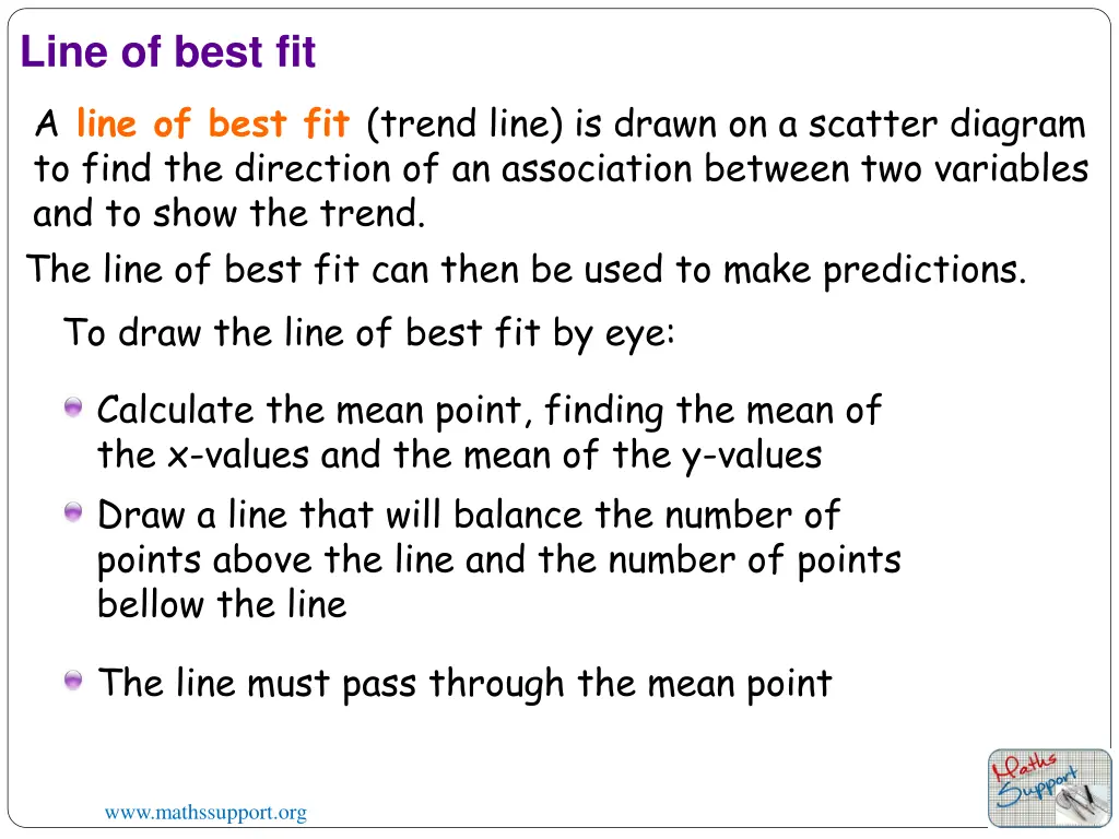 line of best fit a line of best fit trend line