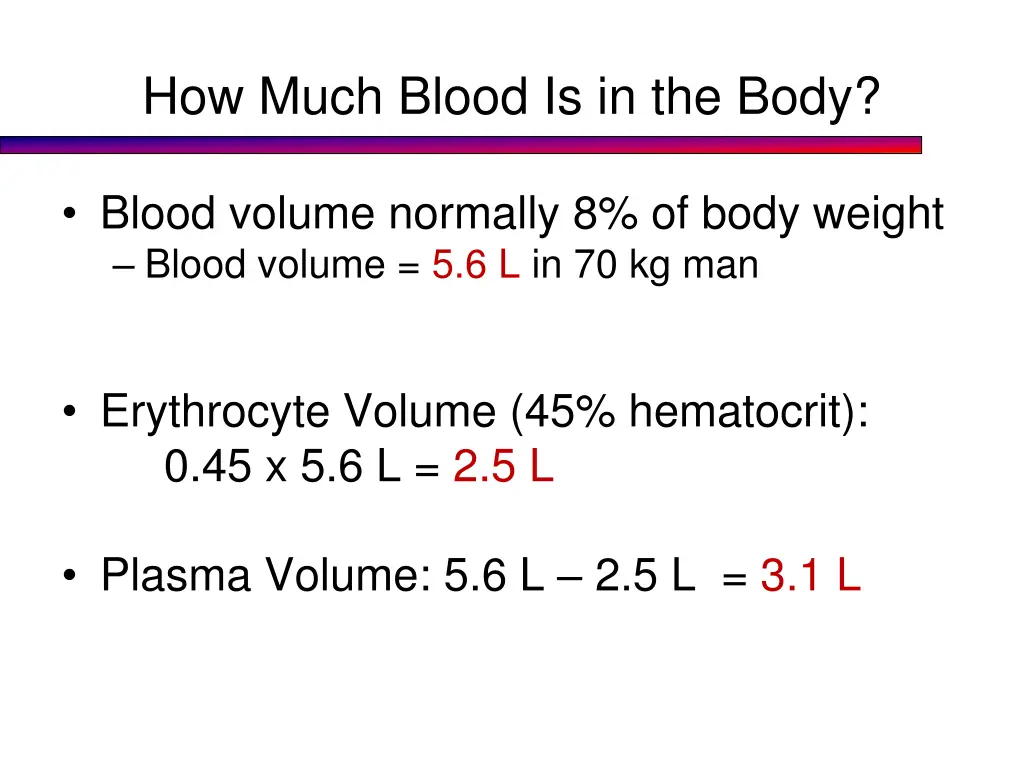 how much blood is in the body