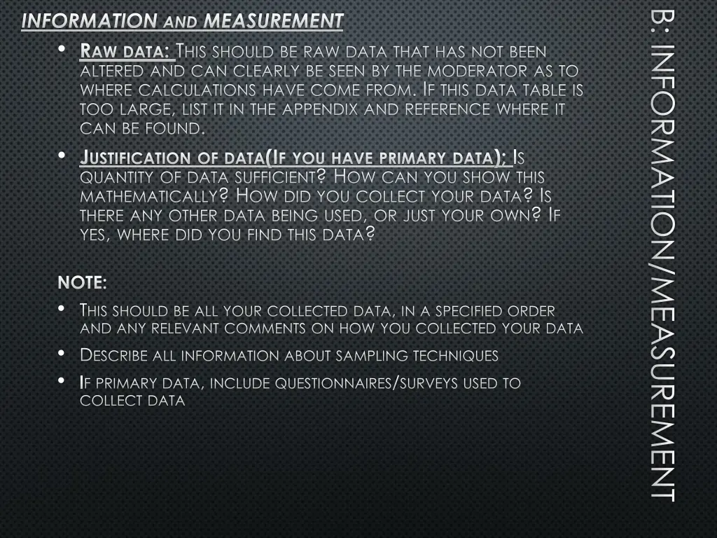 b information measurement