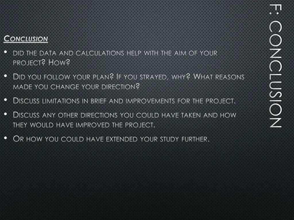 f conclusion