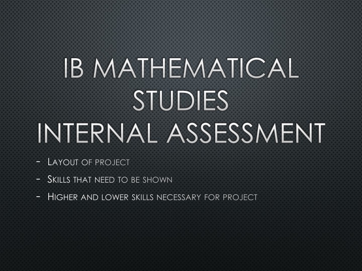 ib mathematical studies internal assessment