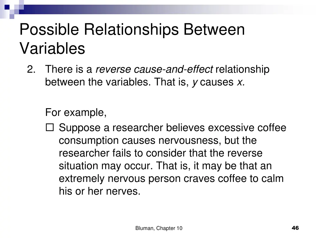 possible relationships between variables 2