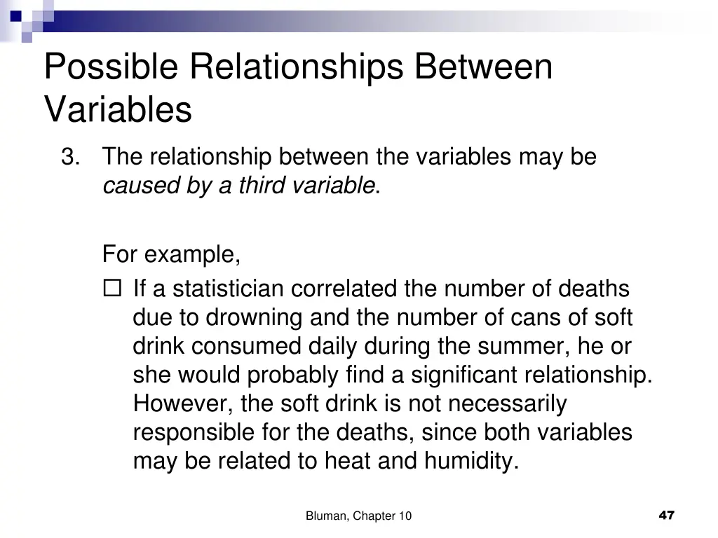 possible relationships between variables 3