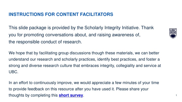 instructions for content facilitators