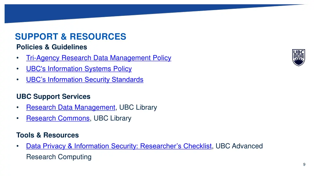 support resources policies guidelines tri agency