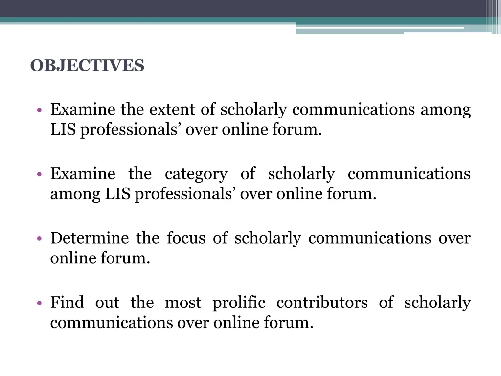 objectives
