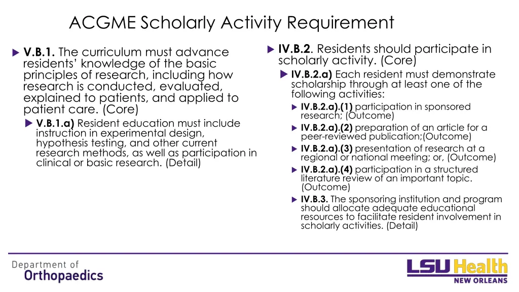 acgme scholarly activity requirement