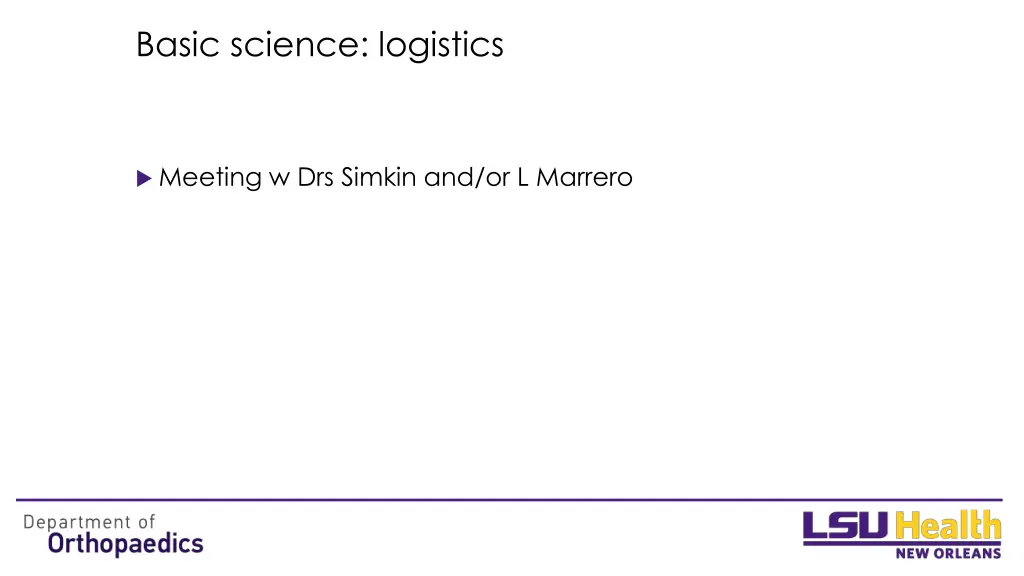 basic science logistics