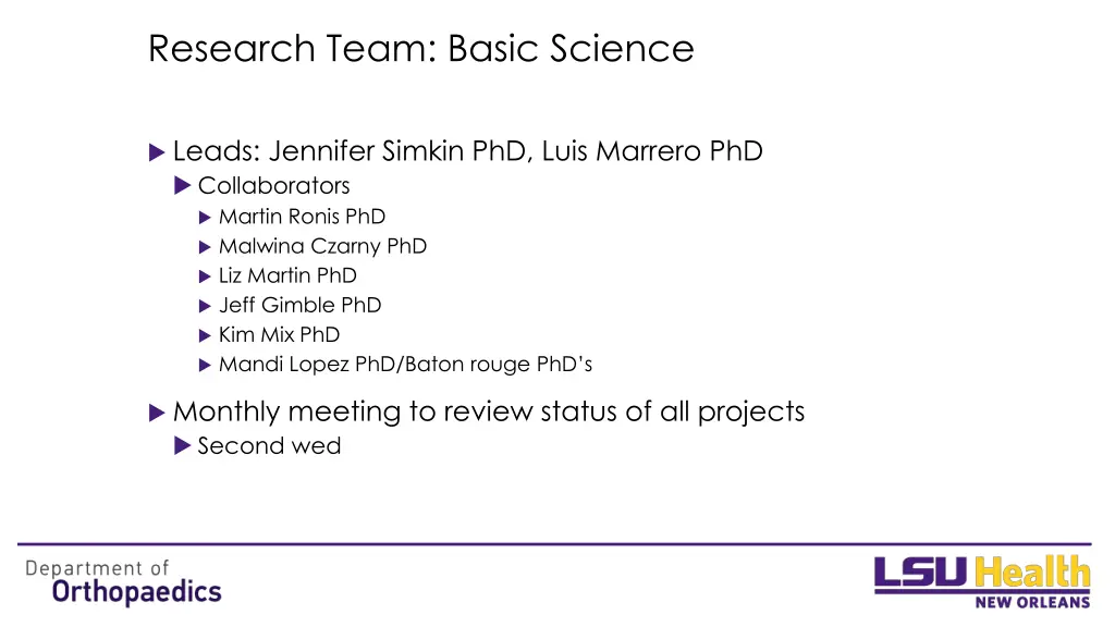 research team basic science