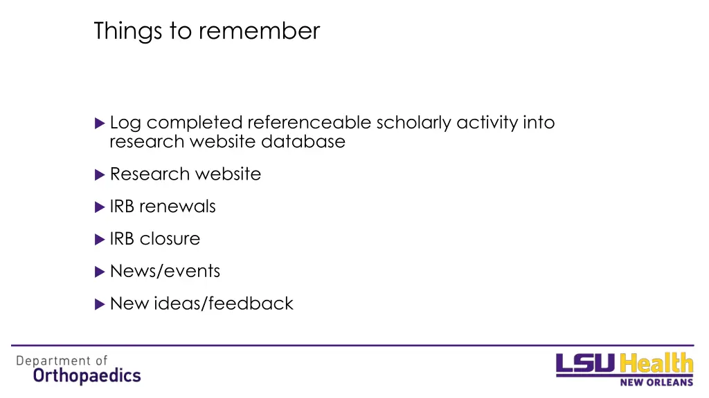 things to remember