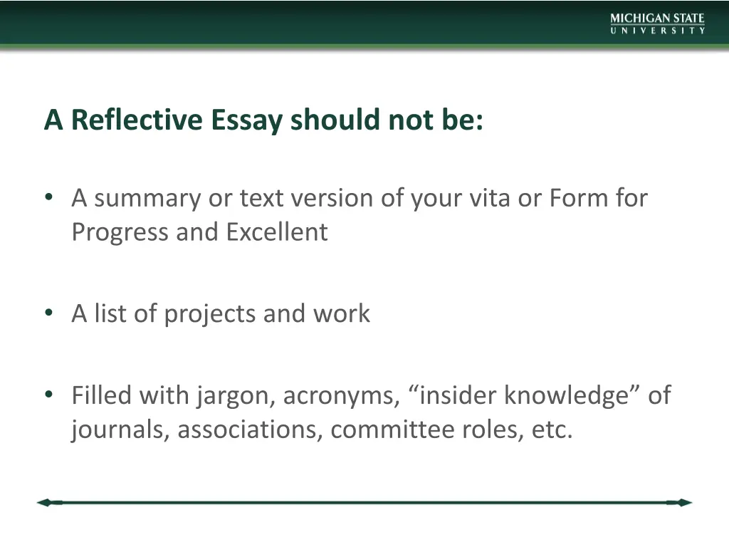 a reflective essay should not be