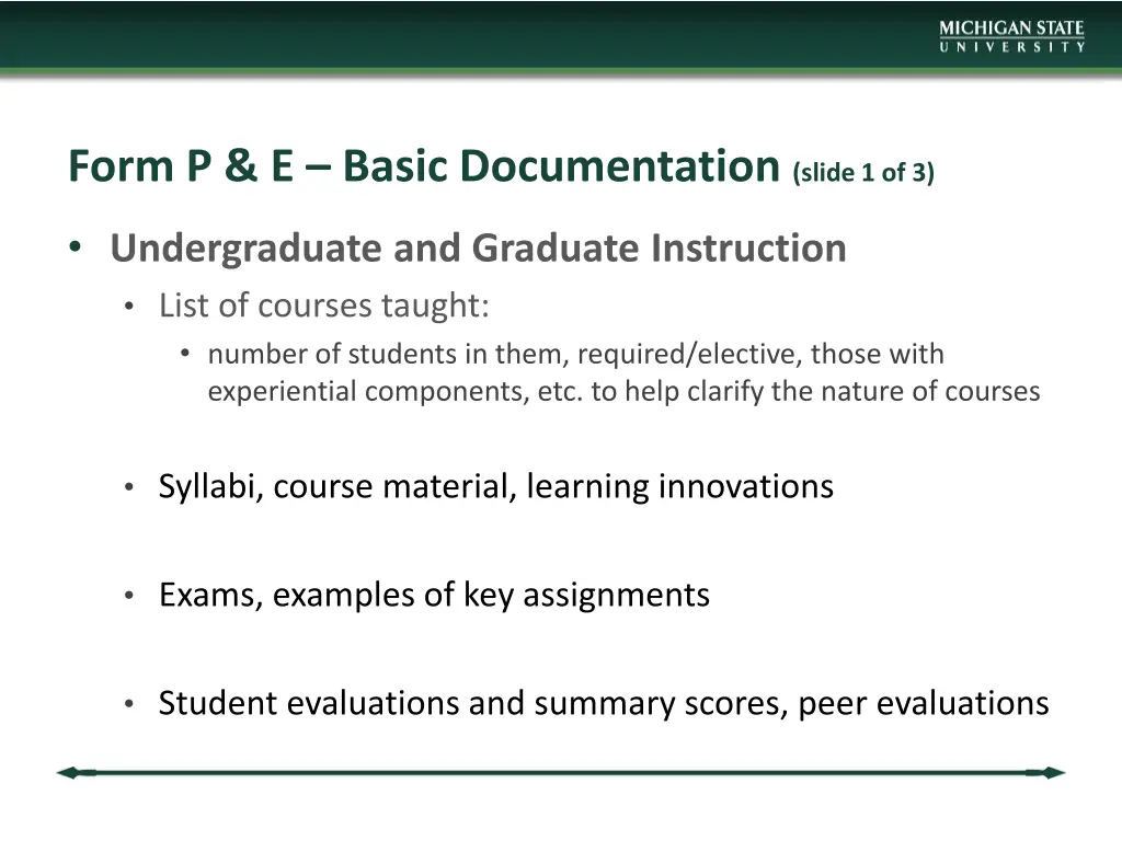 form p e basic documentation slide 1 of 3