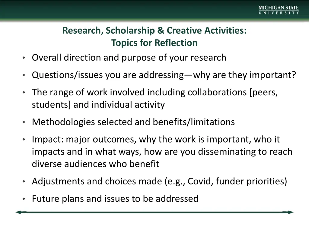 research scholarship creative activities topics