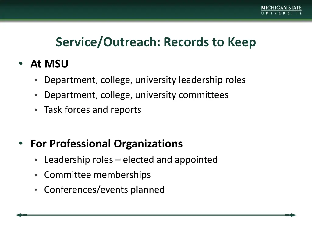service outreach records to keep