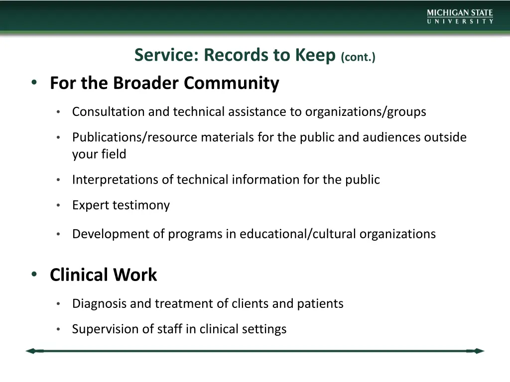 service records to keep cont for the broader