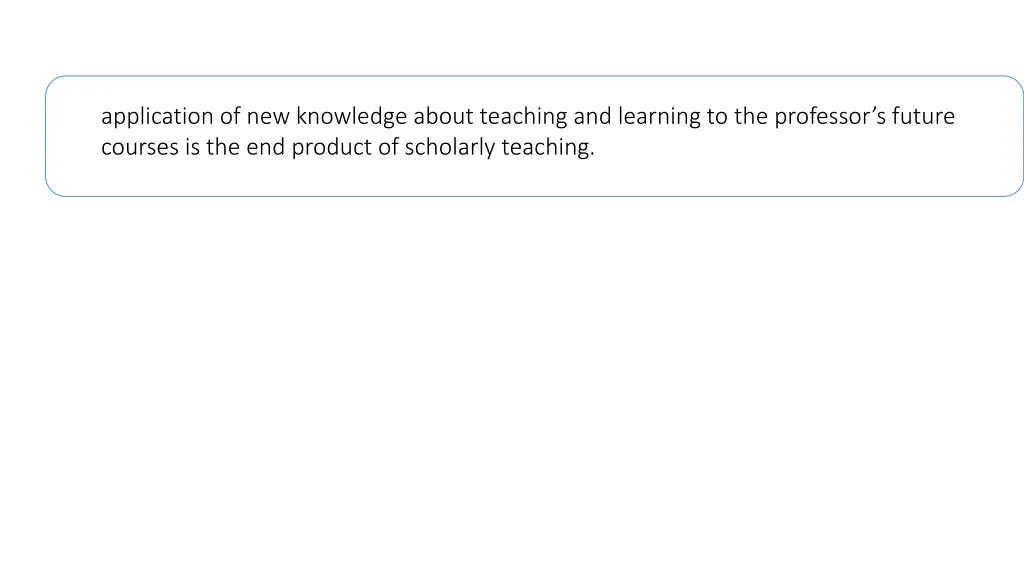 application of new knowledge about teaching