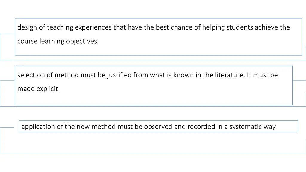 design of teaching experiences that have the best