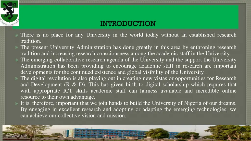 there is no place for any university in the world