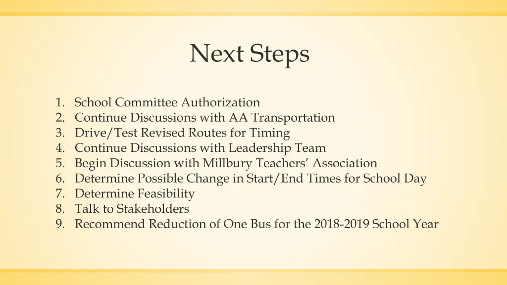next steps