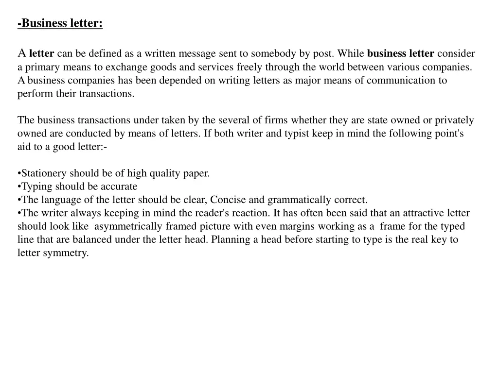 business letter