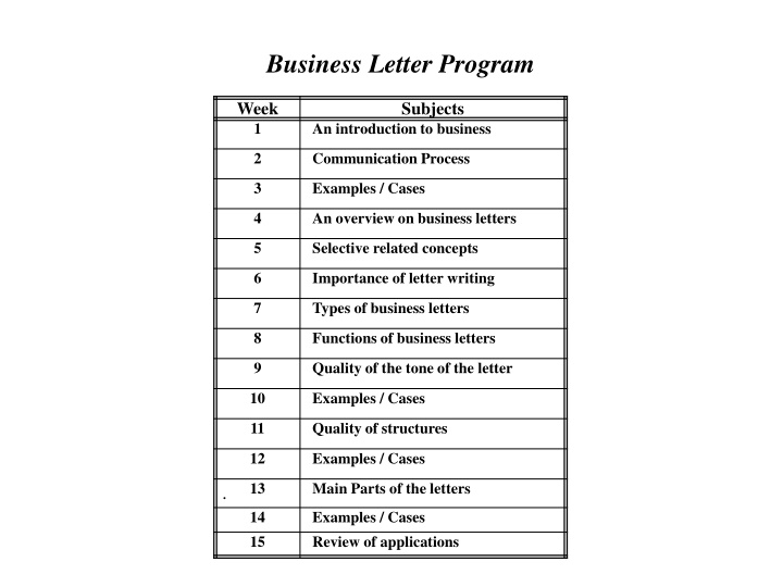 business letter program