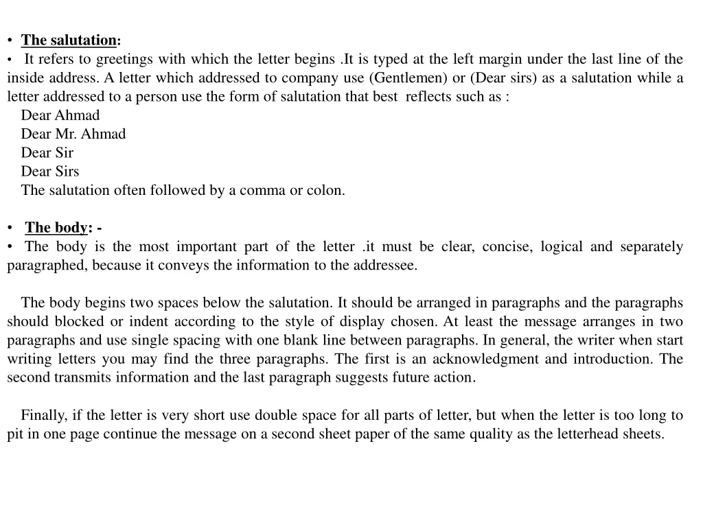 the salutation it refers to greetings with which