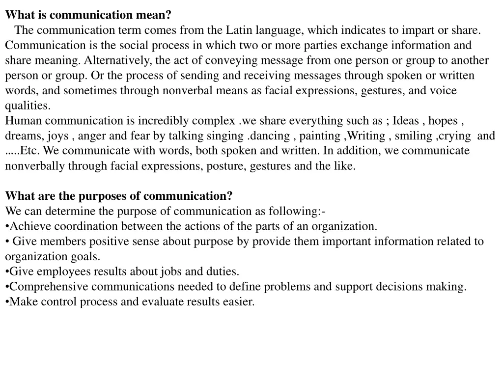 what is communication mean the communication term