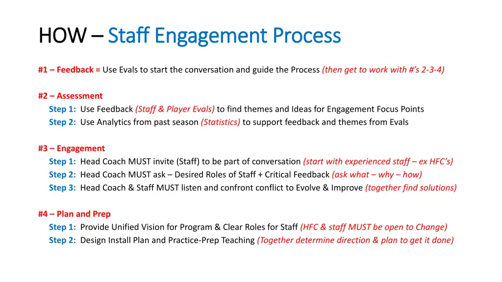 how how staff engagement process staff engagement