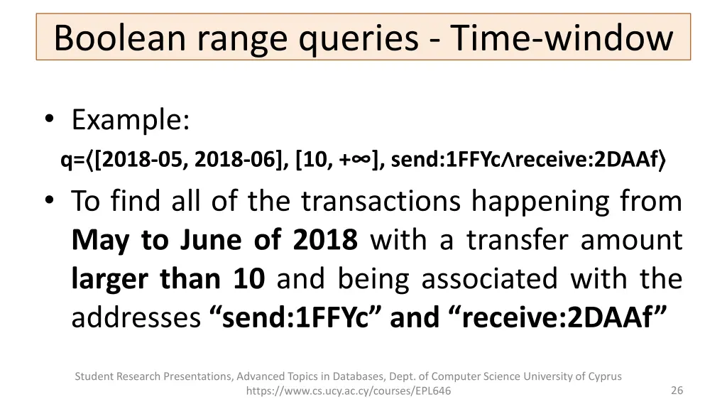 boolean range queries time window 1
