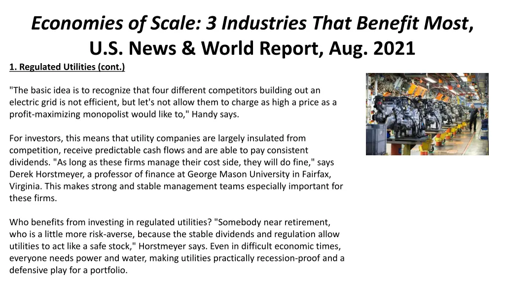 economies of scale 3 industries that benefit most 1