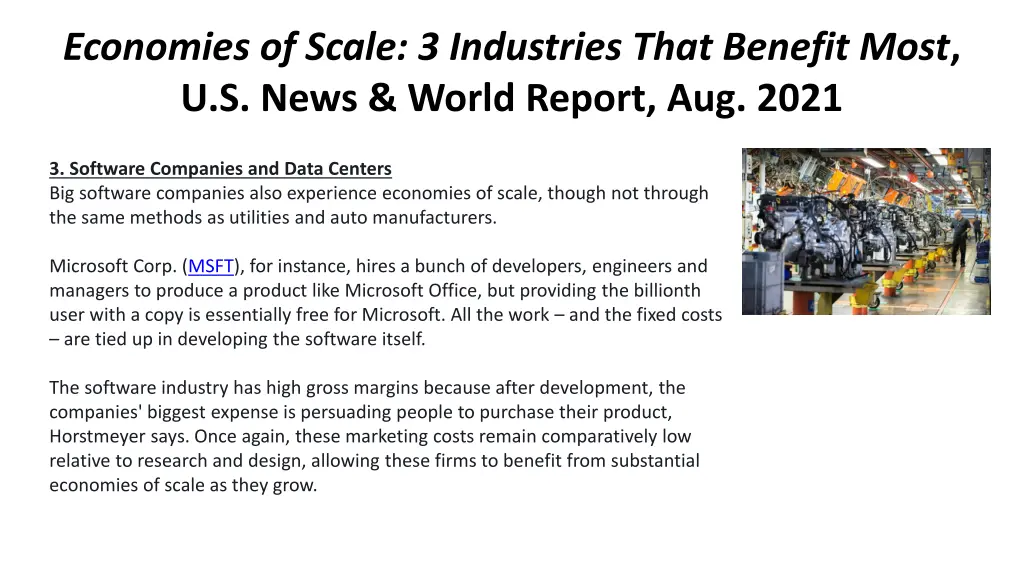 economies of scale 3 industries that benefit most 6
