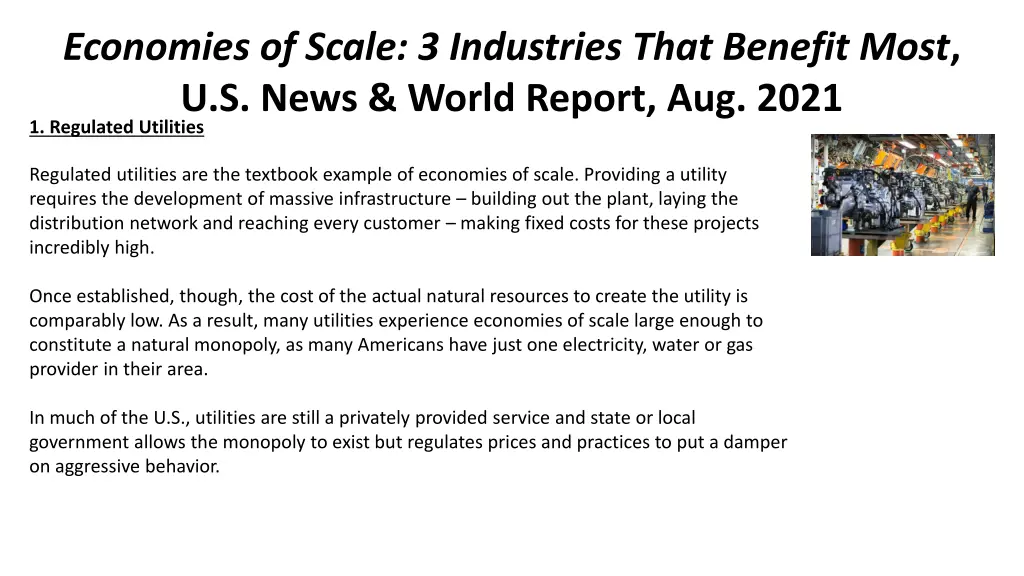 economies of scale 3 industries that benefit most