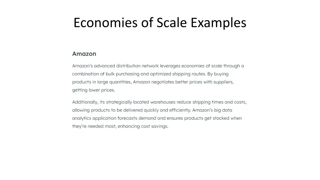economies of scale examples
