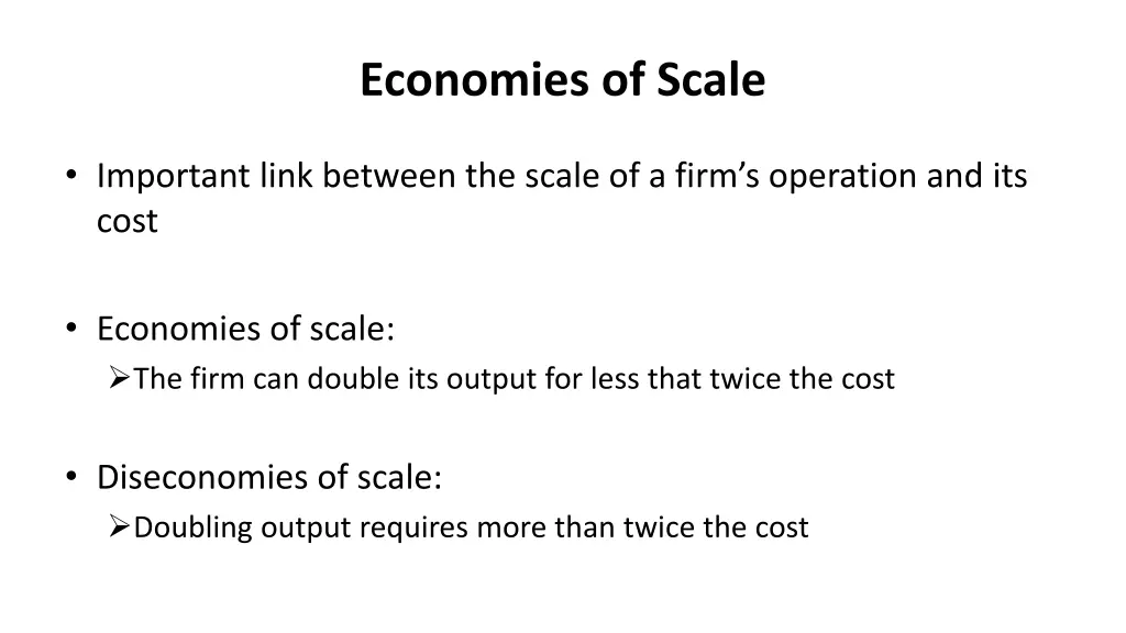 economies of scale