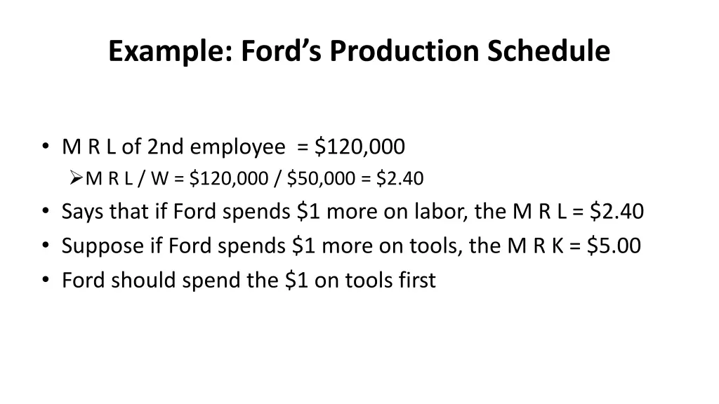 example ford s production schedule 1