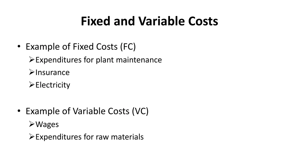 fixed and variable costs 1