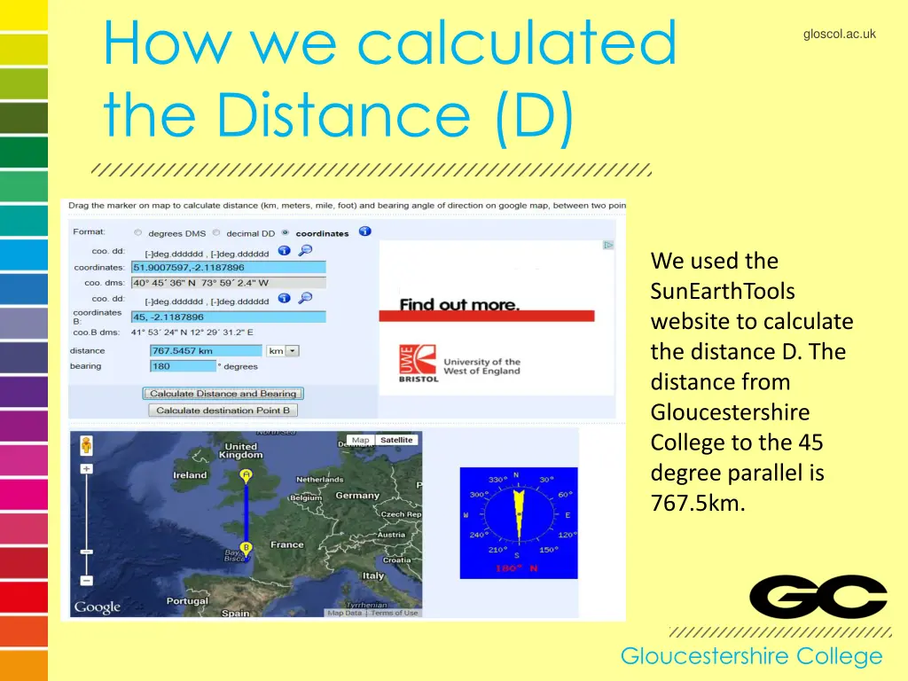 how we calculated the distance d
