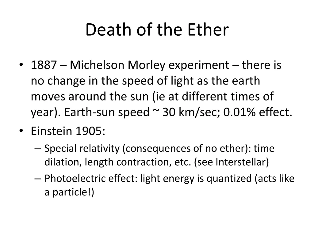 death of the ether