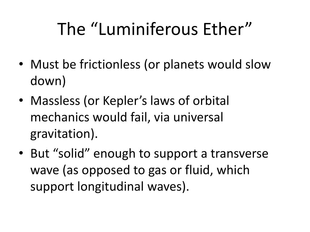 the luminiferous ether