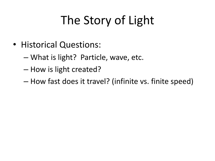 the story of light